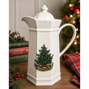 VTG Pfaltzgraff Christmas Tree Thermal Carafe Coffee Holiday Pitcher 1 Quart